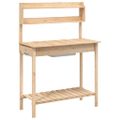vidaXL Stôl na presádzanie s umývadlom 147,5x44x139,5 cm jedľový masív