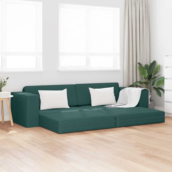 vidaXL Rozkladacia posteľ Tmavozelená 245 x 78 x 77 cm látka