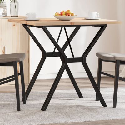 vidaXL Jedálenský stolík v tvare Y 80x80x75,5 cm borovica a oceľ