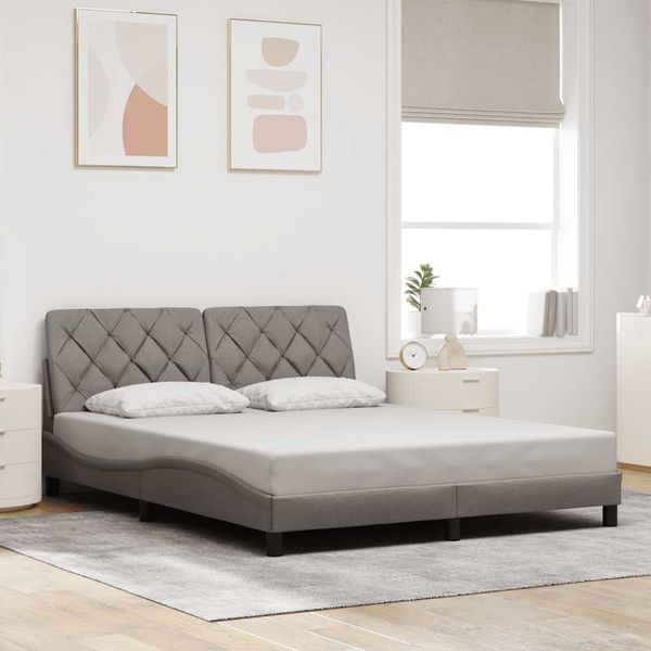 vidaXL Rám postele bez matraca sivohnedá 160x200 cm látka