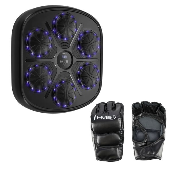 Elektronický boxerský terč HMS TB03 s LED, Bluetooth a rukavicami (Music Boxing Machine)