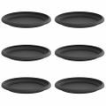 vidaXL Kruhový kvetinový podnos 6 ks Čierna Ø 19 x 2 cm Plast