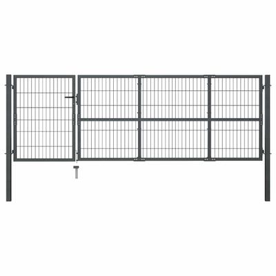 vidaXL Záhradná brána so stĺpikmi oceľová 350x100 cm antracitová