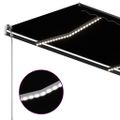 vidaXL Ručne zaťahovacia markíza s LED 4x3,5 cm antracitová