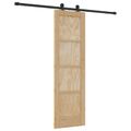 vidaXL Posuvné dvere Prírodná a čierna 61 x 198,5 cm Borovicový masív