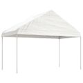 vidaXL Altánok so strechou, biely 17,84x4,08x3,22 m, polyetylén