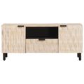 vidaXL TV skrinka s dverami Biele umývanie dokončenie 105 x 33 x 46 cm