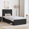 vidaXL Rám postele Čierna 90 x 200 cm Masívne borovicové drevo