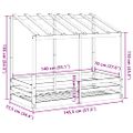 vidaXL Detská posteľ so strechou 70x140 cm borovicový masív