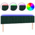 vidaXL Čelo postele s LED tmavozelené 200x5x78/88 cm zamat