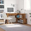 vidaXL Rohový písací stôl Old Wood 200,5x50x76 cm Engineered Wood