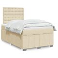 vidaXL Boxspring posteľ s matracom krémová 120x190 cm látka