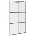 vidaXL Sprchová zástena s priehľadným ESG sklom 115x195 cm čierna