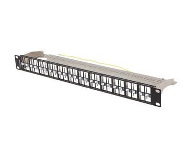 Patch panel prázdný 48 portov 1U 19'' ftp pro moduly keystone čierny lanberg