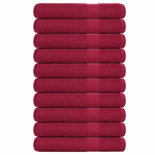vidaXL Uteráky FROGN 10 ks bordové 100x200 cm 360 g/m²