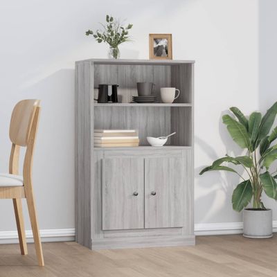 vidaXL Vysoká skrinka sivá sonoma 60x35,5x103,5 cm kompozitné drevo