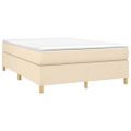 vidaXL Posteľný rám s boxspringom krémová 140x200 cm látka
