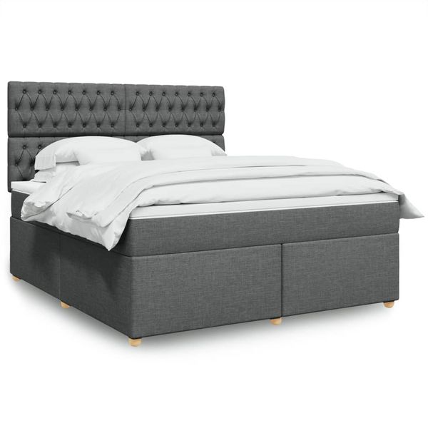 vidaXL Boxspring posteľ s matracom tmavosivá 180x200 cm látka