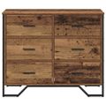 vidaXL Příborník 6-Šuplík Staré drevo 91 x 35,5 x 74,5 cm