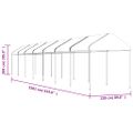 vidaXL Altánok so strechou, biely 15,61x2,28x2,69 m, polyetylén