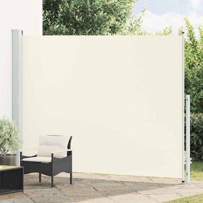 vidaXL Zaťahovacia bočná markíza na terasu 220x314 cm, krémová