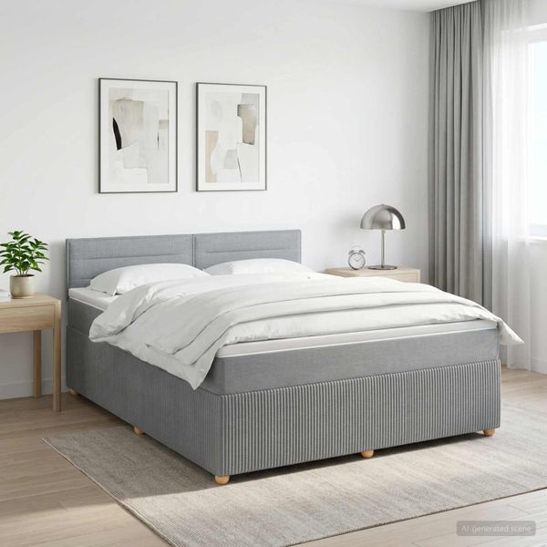 vidaXL Posteľ boxspring s matracom Svetlosivá 140 x 190 cm Látka