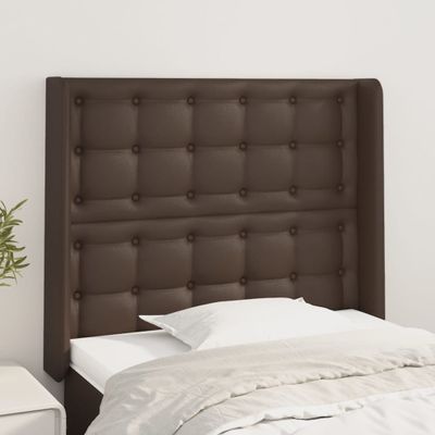 vidaXL Čelo postele so záhybmi hnedé 103x16x118/128 cm umelá koža