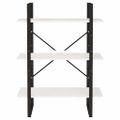 vidaXL Knižnica s 3 policami biela 80x30x105 cm masívna borovica