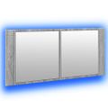 vidaXL LED kúpeľňová zrkadlová skrinka sivá sonoma 100x12x45 cm