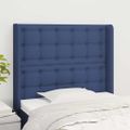 vidaXL Čelo postele so záhybmi modré 83x16x118/128 cm látka