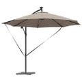 vidaXL Slnečník 294 x 294 x 248 cm Polyester a hliník Sivohnedá