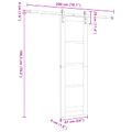 vidaXL Posuvné dvere 61 x 198,5 cm Borovicový masív Prírodná a čierna