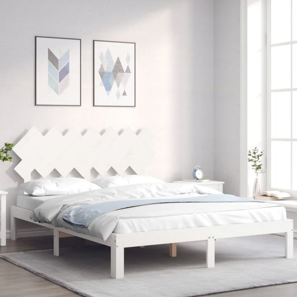 vidaXL Posteľ bez matraca biela 140x200 cm masívna borovica