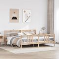 vidaXL Posteľný rám s čelom 200x200 cm masívna borovica