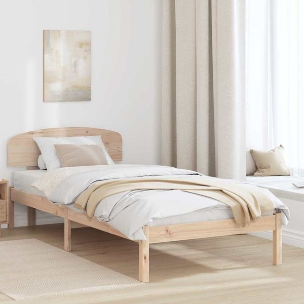vidaXL Rám postele Prírodná 75 x 190 cm Masívne borovicové drevo