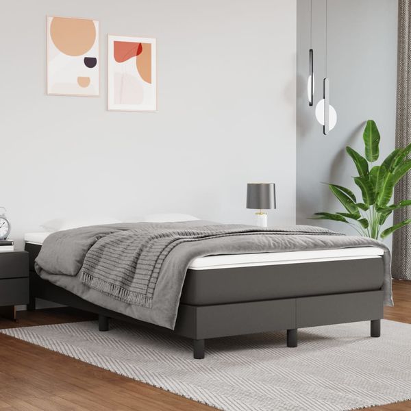 vidaXL Posteľný rám s boxspringom sivý 120x200 cm umelá koža