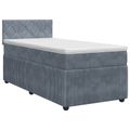 vidaXL Posteľ boxspring s matracom Tmavosivá 90 x 190 cm Zamat