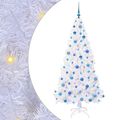 vidaXL Umelý vianočný stromček s 300 LED-i Biela 180 cm PVC a oceľ