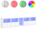 vidaXL Komoda s LED svetlami biela 283x37x67 cm