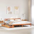 vidaXL Posteľný rám s zásuvky voskovo hnedý 180x200cm borovicový masív