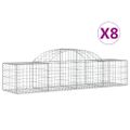 vidaXL Oblúkový gabionový kôš 8 ks 200x50x40/60 cm pozinkované železo