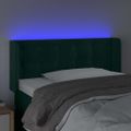 vidaXL Čelo postele s LED tmavozelené 103x16x78/88 cm zamat