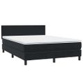 vidaXL Posteľný rám boxspring s matracom a LED čierny 160x210 cm zamat