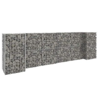 vidaXL Gabiónový kvetináč v tvare H, oceľový drôt 260x40x80 cm
