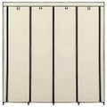 vidaXL Šatník so 4 priehradkami krémový 175x45x170 cm