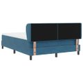 vidaXL Posteľ s pružinovým rámom Tmavo modrá 140 x 190 cm Zamat
