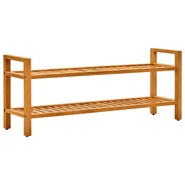 vidaXL Regál na topánky s 2 policami 100x27x40 cm, dubový masív