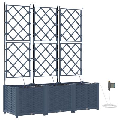 vidaXL Záhradný kvetináč 3 pcs Biely 120 x 40 x 142 cm Plast
