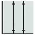 vidaXL Skladací sprchový kút Čierna 130 x 138 cm ESG sklo a hliník
