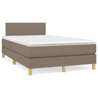 vidaXL Boxspring posteľ s matracom a LED sivohnedá 120x190 cm látka